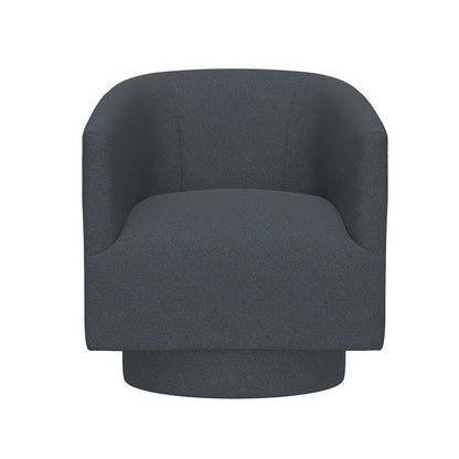 Blue Upholstered Swivel Chair 360-Degree Contemporary Design (2-Pack)