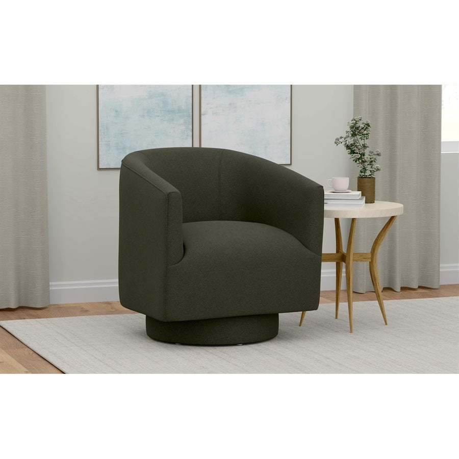 Green Upholstered Swivel Chair 360-Degree Contemporary Design (2-Pack)