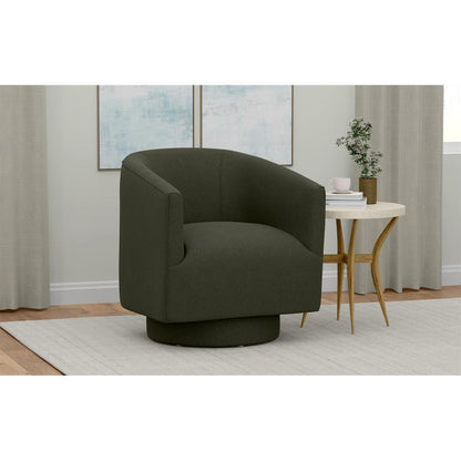Green Upholstered Swivel Chair 360-Degree Contemporary Design (2-Pack)