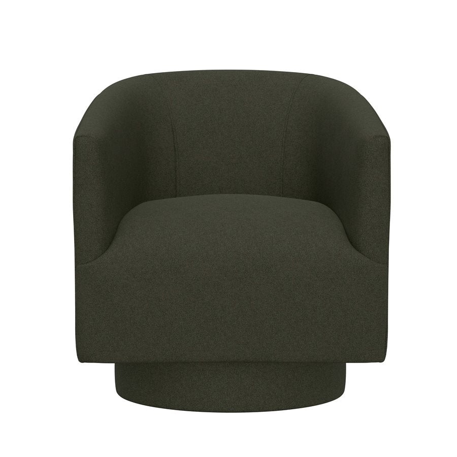 Green Upholstered Swivel Chair 360-Degree Contemporary Design (2-Pack)