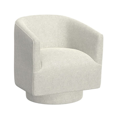 White Upholstered Swivel Chair 360-Degree Contemporary Design (2-Pack)