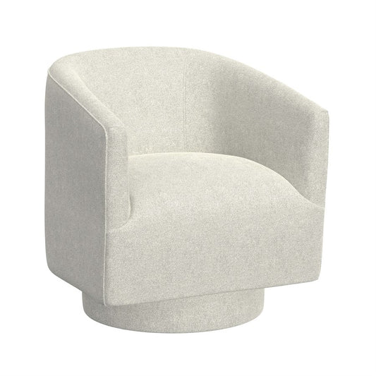 White Upholstered Swivel Chair 360-Degree Contemporary Design (2-Pack)