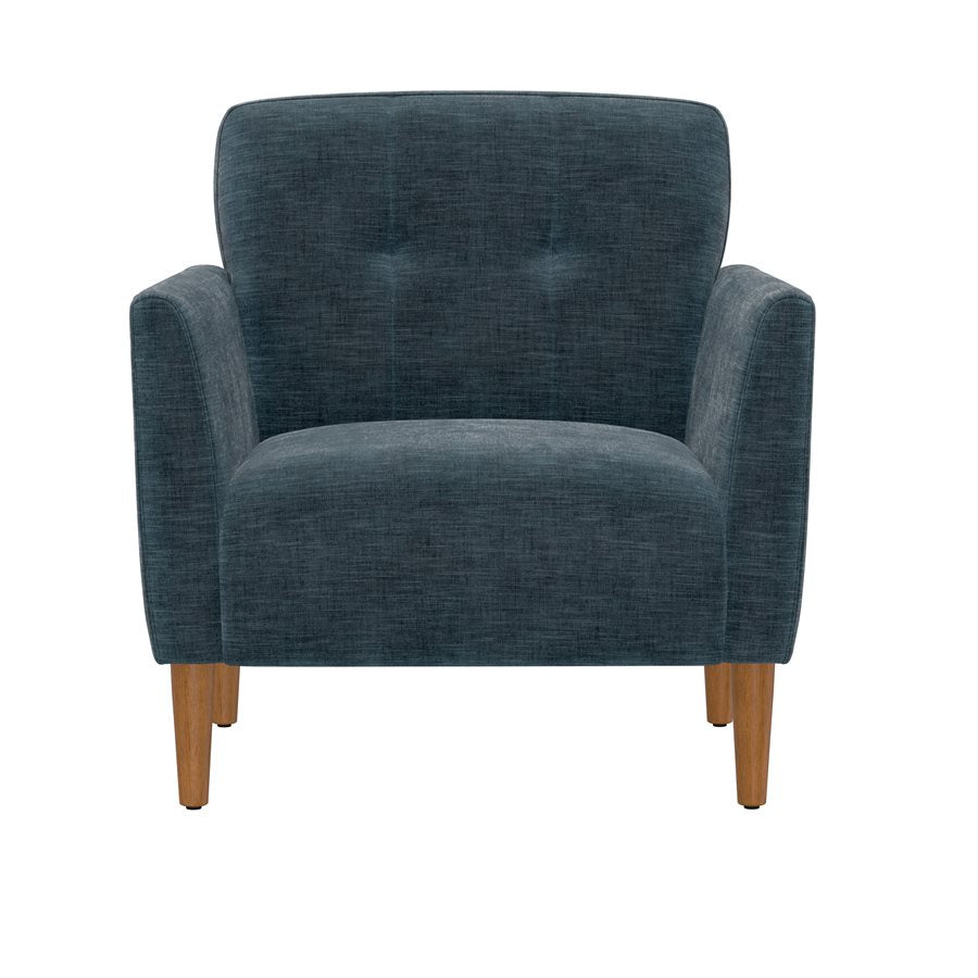 Blue Upholstered Accent Chair with Button Tufts and Arms (2-Pack)