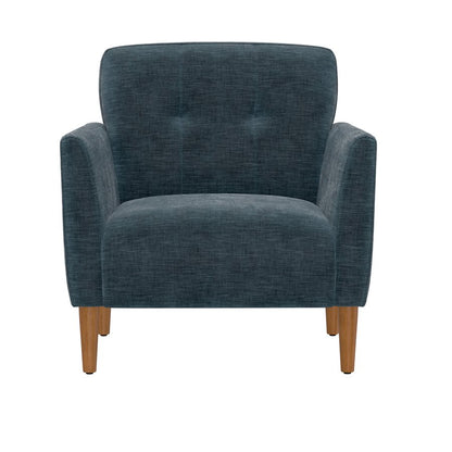 Blue Upholstered Accent Chair with Button Tufts and Arms (2-Pack)