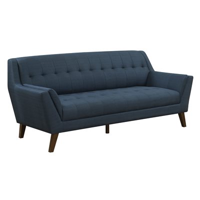 NAVY SOFA COUCH Mid-Century Modern, Tufted, Clean Lines