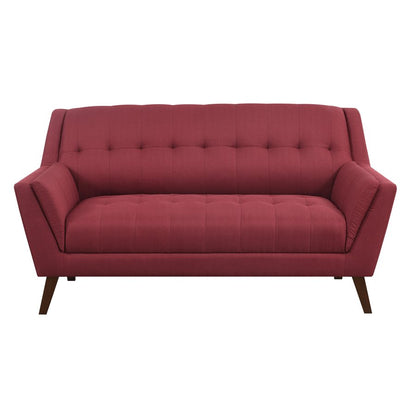 LOVESEAT - RED - Mid-Century Modern, Tufted, Clean Lines