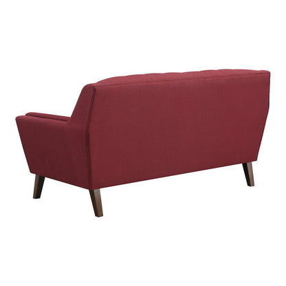 LOVESEAT - RED - Mid-Century Modern, Tufted, Clean Lines