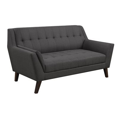 LOVESEAT - CHARCOAL - Mid-Century Modern, Tufted, Clean Lines