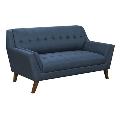 LOVESEAT - NAVY - Mid-Century Modern, Tufted, Clean Lines