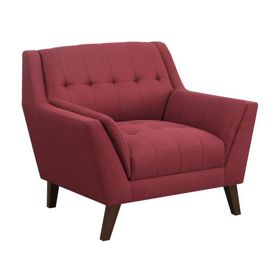 CHAIR - RED - Mid-Century Modern, Tufted, Clean Lines  (2-Pack)