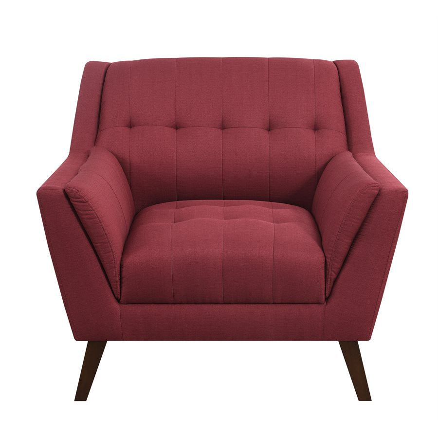CHAIR - RED - Mid-Century Modern, Tufted, Clean Lines  (2-Pack)