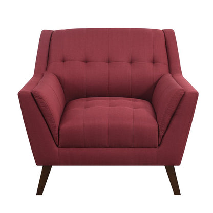 CHAIR - RED - Mid-Century Modern, Tufted, Clean Lines  (2-Pack)