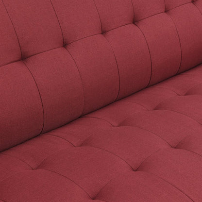 CHAIR - RED - Mid-Century Modern, Tufted, Clean Lines  (2-Pack)