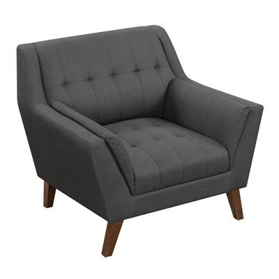 CHAIR - CHARCOAL - Mid-Century Modern, Tufted, Clean Lines  (2-Pack)