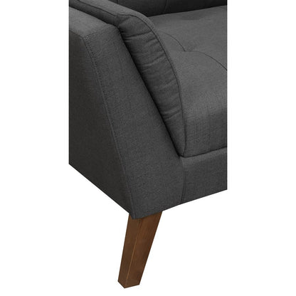 CHAIR - CHARCOAL - Mid-Century Modern, Tufted, Clean Lines  (2-Pack)