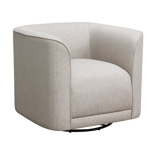 Beige Upholstered Swivel Chair 360-Degree Contemporary Design (2-Pack)