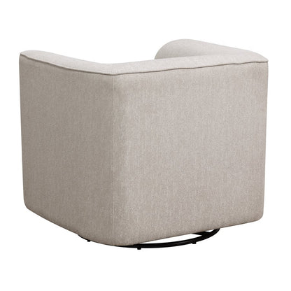 Beige Upholstered Swivel Chair 360-Degree Contemporary Design (2-Pack)