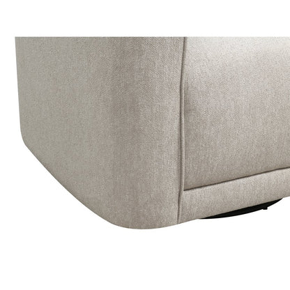 Beige Upholstered Swivel Chair 360-Degree Contemporary Design (2-Pack)