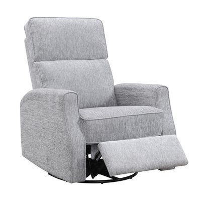 Grey Upholstered Swivel Glider and Recliner Chair (2-Pack)