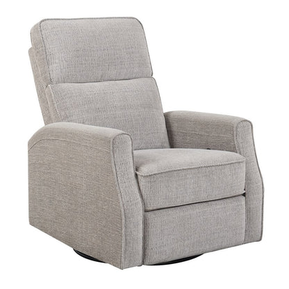 Beige Upholstered Swivel Glider and Recliner Chair (2-Pack)