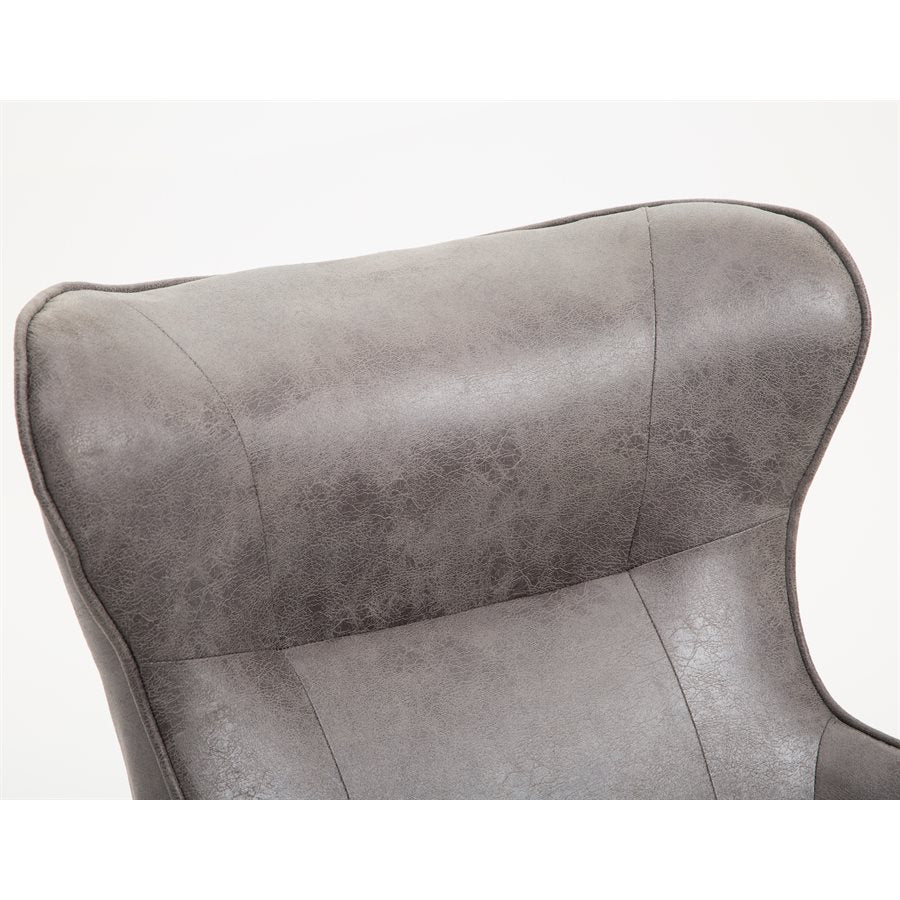 Charcoal Faux Leather Accent Chair Contemporary Design (2-Pack)