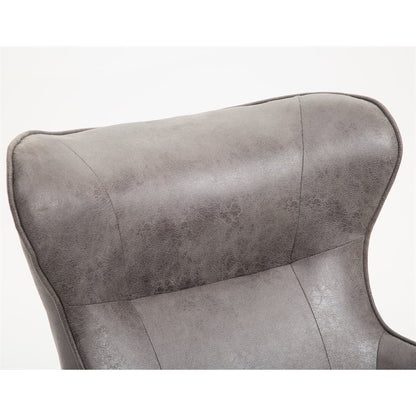 Charcoal Faux Leather Accent Chair Contemporary Design (2-Pack)