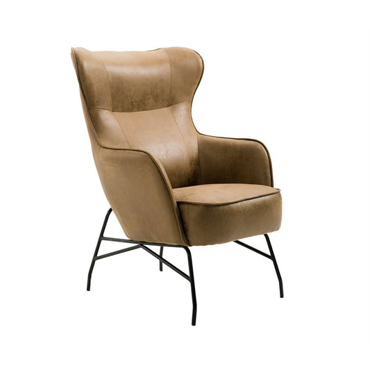 Saddle Faux Leather Accent Chair Contemporary Design (2-Pack)