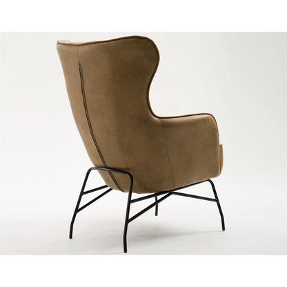 Saddle Faux Leather Accent Chair Contemporary Design (2-Pack)
