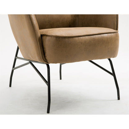 Saddle Faux Leather Accent Chair Contemporary Design (2-Pack)