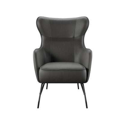 Black Faux Leather Accent Chair Contemporary Design (2-Pack)