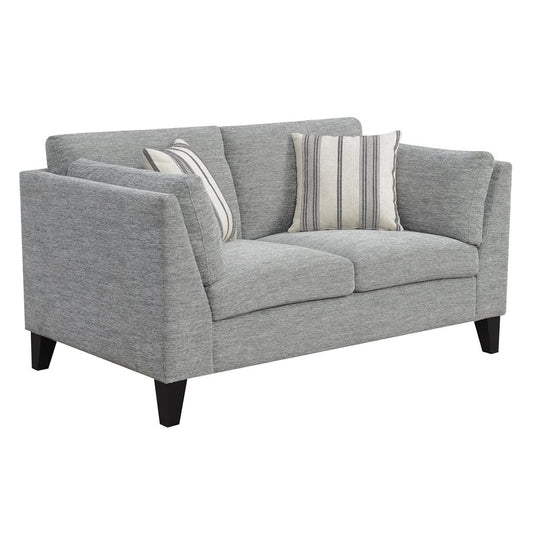 LOVESEAT W / 2 ACCENT PILLOWS - GRAY - 100% Polyester Fabric