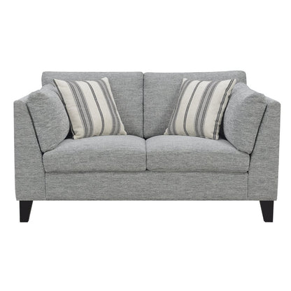 LOVESEAT W / 2 ACCENT PILLOWS - GRAY - 100% Polyester Fabric