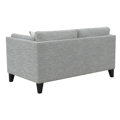 LOVESEAT W / 2 ACCENT PILLOWS - GRAY - 100% Polyester Fabric