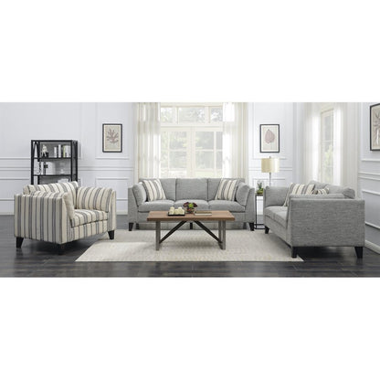 LOVESEAT W / 2 ACCENT PILLOWS - GRAY - 100% Polyester Fabric