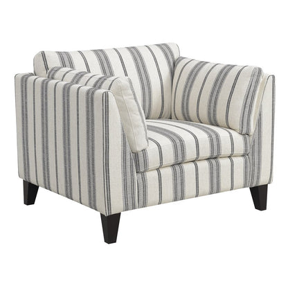 Gray Stripe Upholstered Accent Chair Traditional Design (2-Pack)