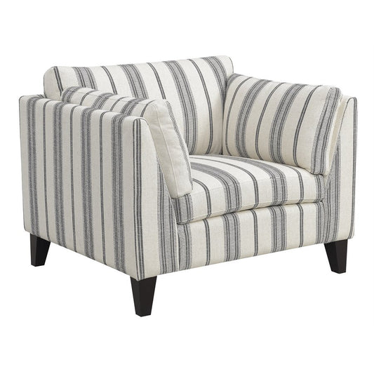 Gray Stripe Upholstered Accent Chair Traditional Design (2-Pack)