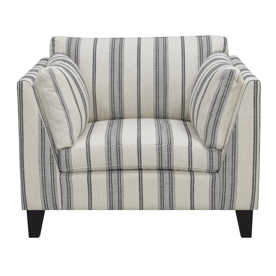 Gray Stripe Upholstered Accent Chair Traditional Design (2-Pack)