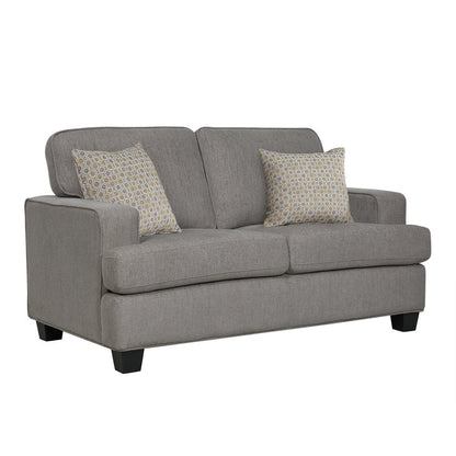 LOVESEAT W / 2 PILLOWS - LIGHT GREY