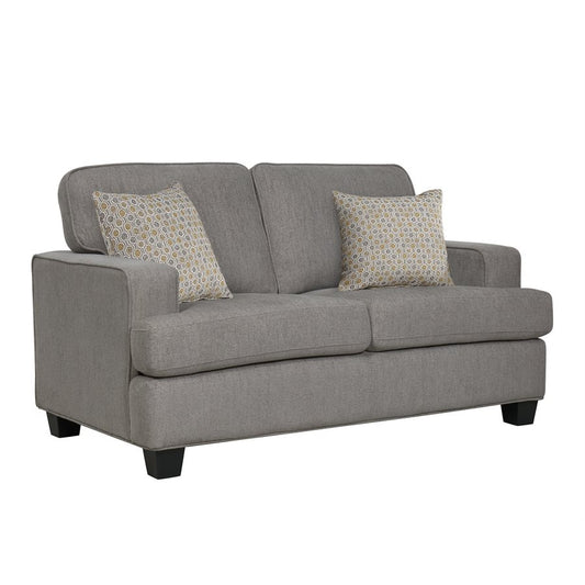LOVESEAT W / 2 PILLOWS - LIGHT GREY