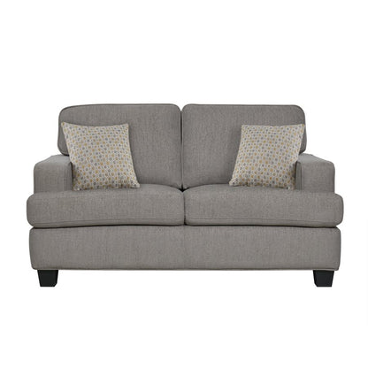 LOVESEAT W / 2 PILLOWS - LIGHT GREY