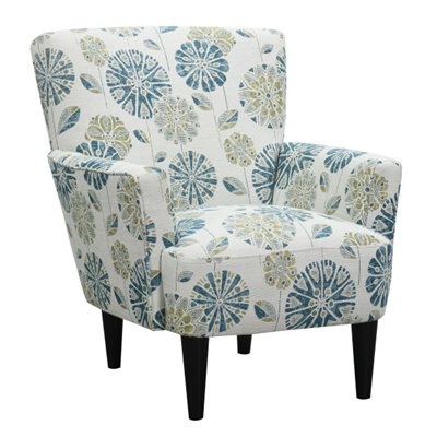 Teal Multi Fabric Accent Chair Wood Legs Spring Support (2-Pack)