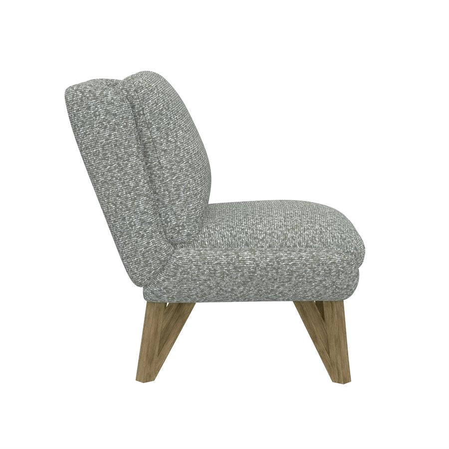 Grey Upholstered Contemporary Armless Chair Pocketed Coil Seat (2-Pack)