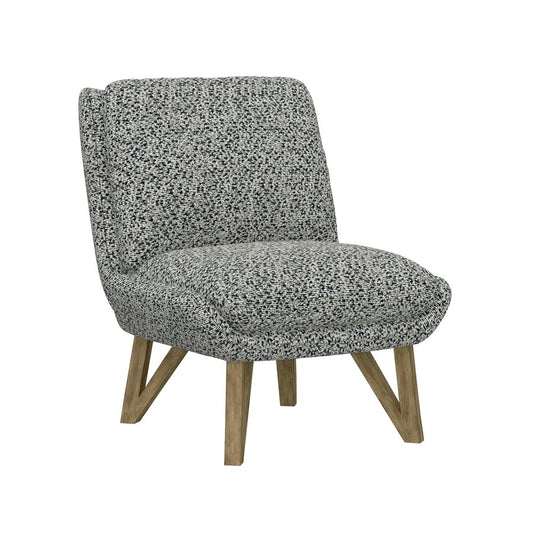 Blue Upholstered Contemporary Armless Chair Pocketed Coil Seat (2-Pack)