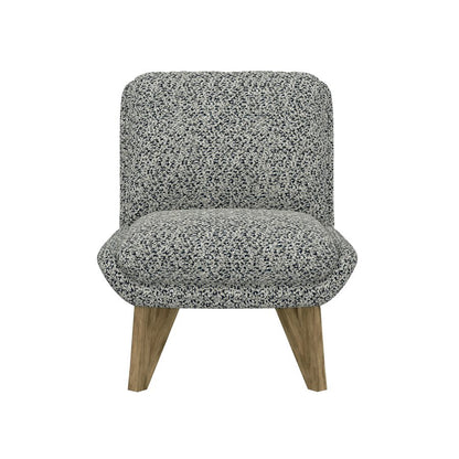 Blue Upholstered Contemporary Armless Chair Pocketed Coil Seat (2-Pack)