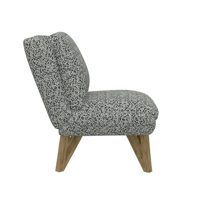 Blue Upholstered Contemporary Armless Chair Pocketed Coil Seat (2-Pack)