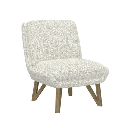 White Upholstered Contemporary Armless Chair Pocketed Coil Seat (2-Pack)