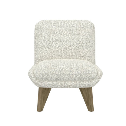 White Upholstered Contemporary Armless Chair Pocketed Coil Seat (2-Pack)