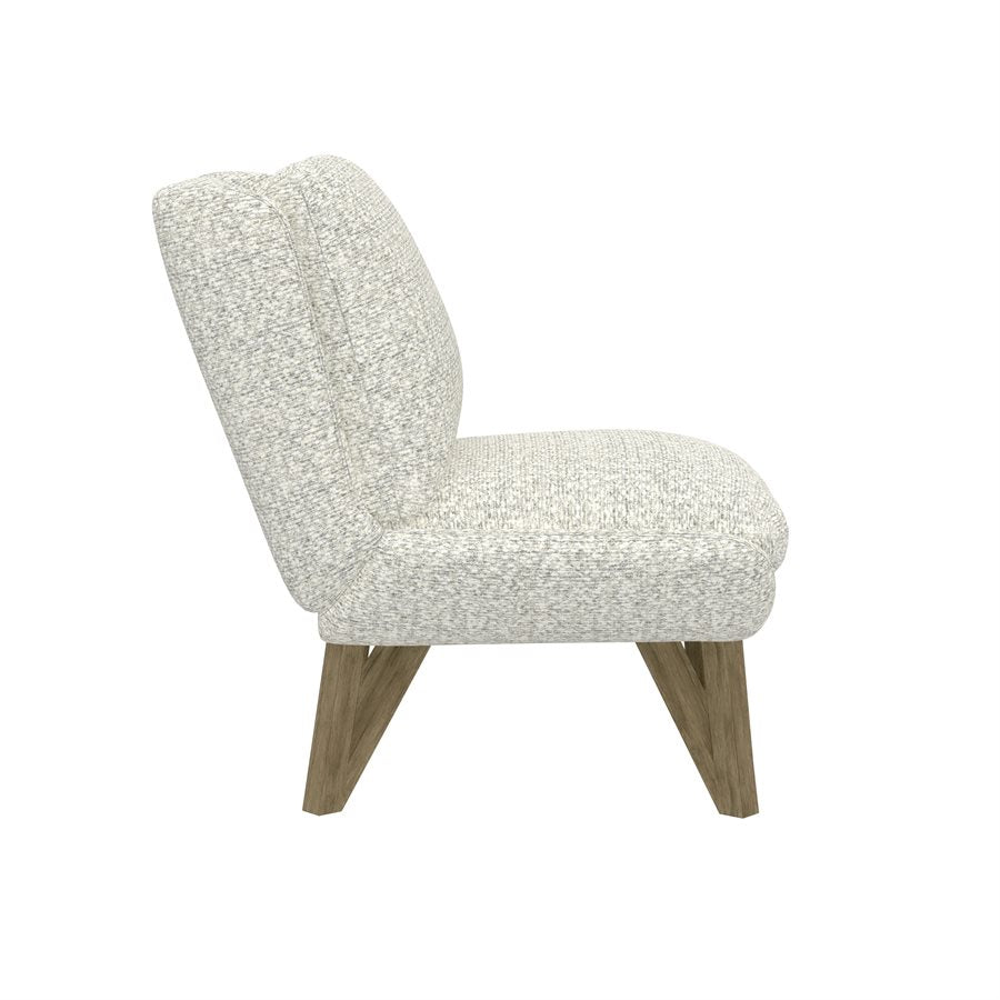 White Upholstered Contemporary Armless Chair Pocketed Coil Seat (2-Pack)