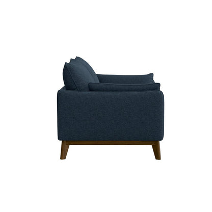LOVESEAT W /  WOOD BASE - NAVY - Mid-Century Modern
