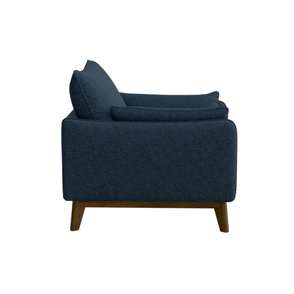 CHAIR W /  WOOD BASE  - NAVY - MID CENTURY-MODERN (2-Pack)